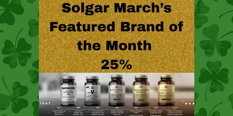 Solgar, March Brand of the Month 25% off