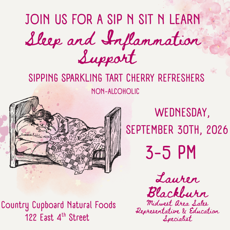 Sip and Learn about Sleep and Inflammation Sept 30 3-5 pm