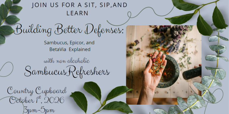 Sit, Sip, and Learn About Sambucus Oct 1, 3-5 pm